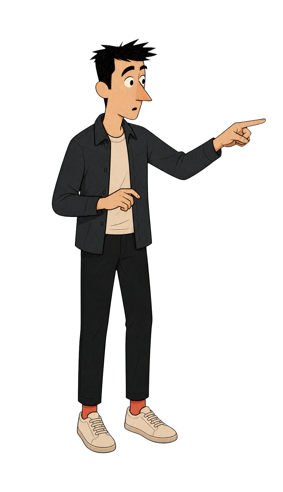 Steve pointing toward the next curious question